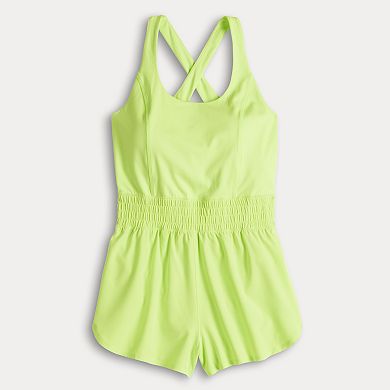 Juniors' SO Sporty Crossback Running Romper
