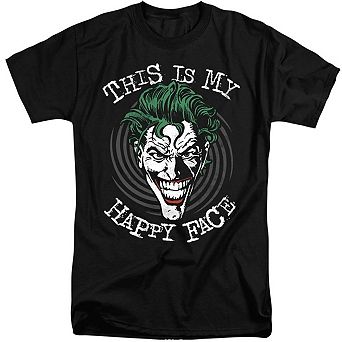 Batman Maniacal Spiral Short Sleeve Adult Tall T-shirt