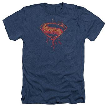 Batman V Superman Tech Super Logo Adult Heather T-shirt