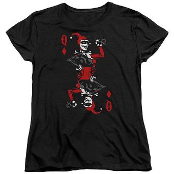 Batman Quinn Of Diamonds Short Sleeve Womens T-shirt