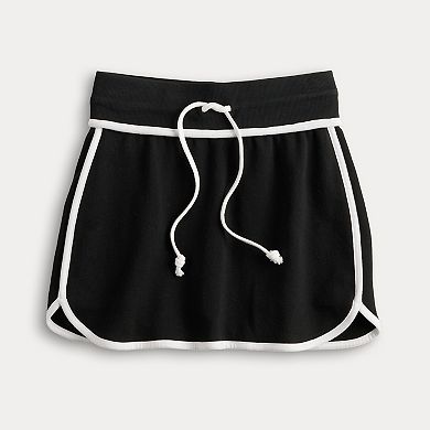 Juniors' SO Fleece Piping Trimmed Drawstring Mini Skirt