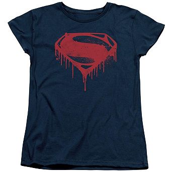Batman V Superman Splattered Short Sleeve Womens T-shirt
