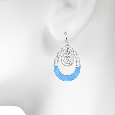 LC Lauren Conrad Mixed Media Filigree Statement Drop Earrings