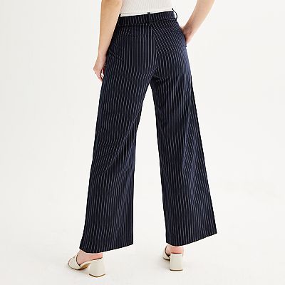Juniors' SO® Wide-Leg Pinstripe Pants
