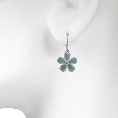 LC Lauren Conrad Silver Tone Floral Drop Earrings