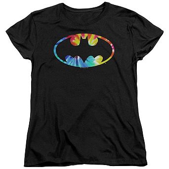 Batman Tie Dye Batman Logo Short Sleeve Women´s T-Shirt