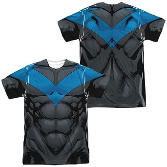 Batman Nightwing Blue Uniform Short Sleeve Adult Poly Crew T-shirt