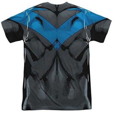 Batman Nightwing Blue Uniform Short Sleeve Adult Poly Crew T-shirt
