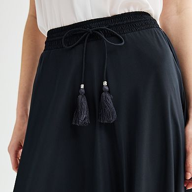 Women's Catherine Malandrino Printed Tassel Tie Waist Tiered Maxi Skirt