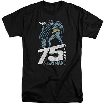 Batman Rooftop Short Sleeve Adult Tall T-shirt