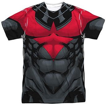 Batman Nightwing Red Uniform Short Sleeve Adult Poly Crew T-shirt