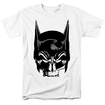 Batman Skull On White Short Sleeve Adult T-shirt