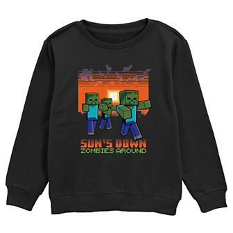 Boys Minecraft Sun's Down Zombies Around Graphic Fleece