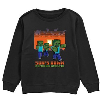 Boys Minecraft Sun's Down Zombies Around Graphic Fleece