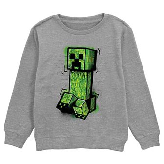 Boys Minecraft Creeper Wall Graffiti Graphic Fleece