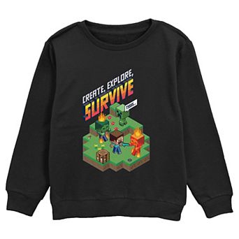 Boys Minecraft Fight Scene Graphic Fleece