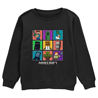 Boys Minecraft Characters Box Portraits Graphic Fleece