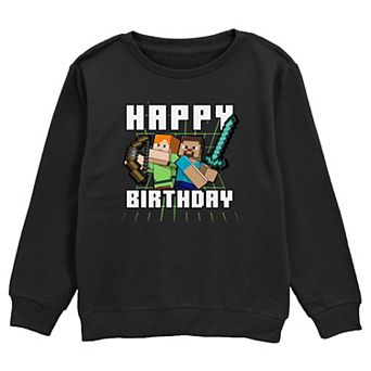 Boys Minecraft Happy Birthday Graphic Fleece