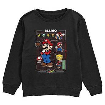 Boys Super Mario Bros Mario Diagram Graphic Fleece