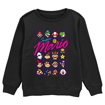 Boys Super Mario Bros Characters' Heads Graphic Fleece