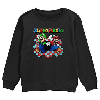 Boys Super Mario Bros Luigi And Mario Break Through Graphic Fleece