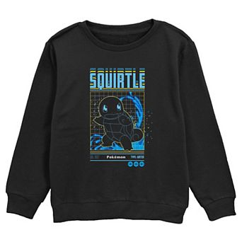 Boys Pokemon Squirtle Grid Background Graphic Fleece