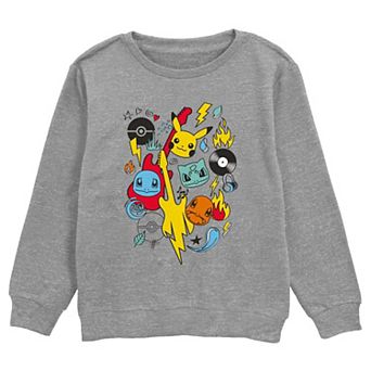 Boys Pokemon Starter Group Rock Music Doodles Graphic Fleece
