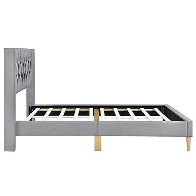Merax Queen Size Upholstered Platform Bed