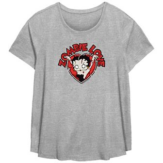 Plus Size Betty Boop Zombie Love Graphic Tee