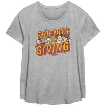 Plus Size Mickey Mouse And Friends Having Friendsgiving Graphic Tee