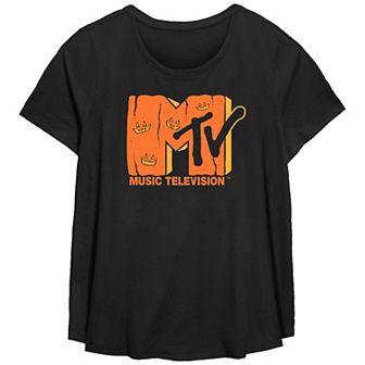 Plus Size MTV Jack O Lantern Logo Graphic Tee