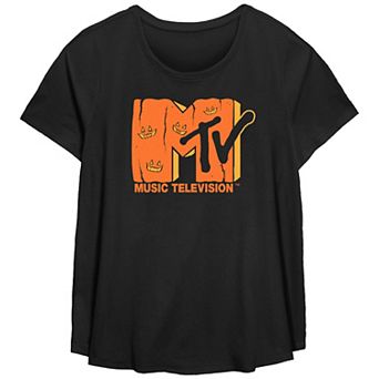 Plus Size MTV Jack O Lantern Logo Graphic Tee