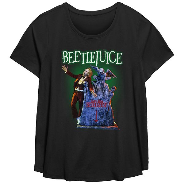 Plus Size Beetlejuice Tombstone Poster Graphic Tee