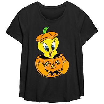 Plus Size Looney Tunes Tweety Pumpkin Costume Graphic Tee