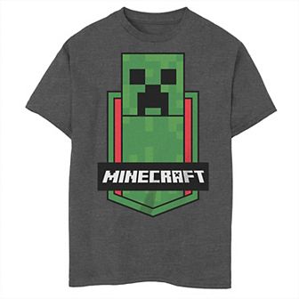 Boys Husky Minecraft Creeper Badge Graphic Tee