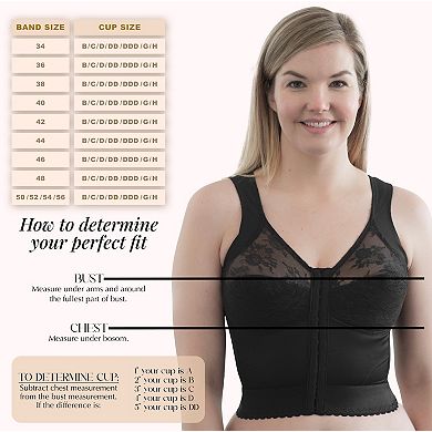 Front Closure Back Support Wireless Bandeau Bra