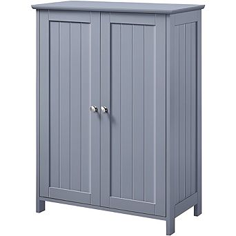 Grey Freestanding Floor Cabinet with Two Doors for Bathroom or Kitchen, 31.7-inch H