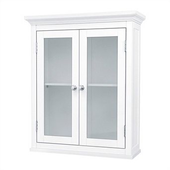 Classic 2-door Bathroom Wall Cabinet In White Finish