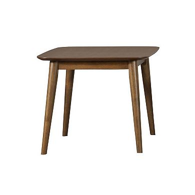 3 Piece Rectangular Coffee and Square End Table Set, Rich Walnut Brown Wood