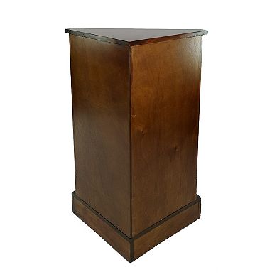 35 Inch Classic Wood Corner Cabinet, Open Shelf, 2 Door Cabinet, Brown