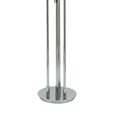 59 Inch Floor Lamp, Modern Accent Globe Glass Shade, Round Base, Nickel