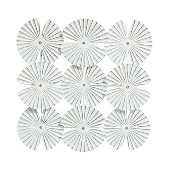 LuxenHome White and Gold Metal Abstract Seashell Wall Decor
