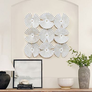 LuxenHome White and Gold Metal Abstract Seashell Wall Decor