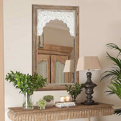 LuxenHome Wood Framed Rectangular Accent Wall Mirror