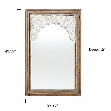 LuxenHome Wood Framed Rectangular Accent Wall Mirror