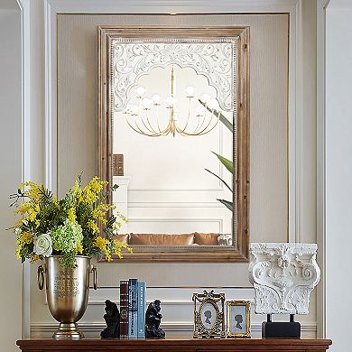LuxenHome Wood Framed Rectangular Accent Wall Mirror