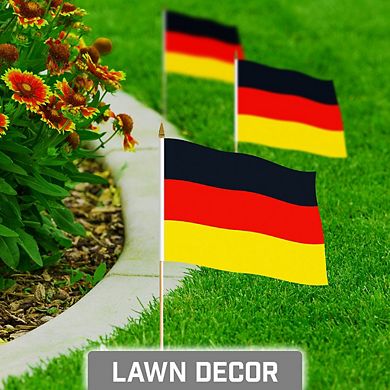 G128 8x12in 50pk Germany Printed 150d Polyester Handheld Stick Flag
