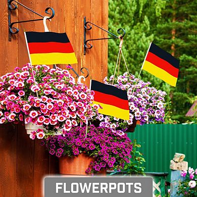 G128 8x12in 50pk Germany Printed 150d Polyester Handheld Stick Flag