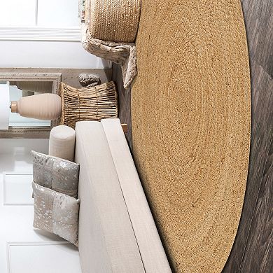 Soleil Round Natural Jute Braided Circle Area Rug