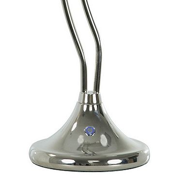 30 Inch Table Lamp, Accent Led Light, Globe Glass Shade, Round Base, Nickel